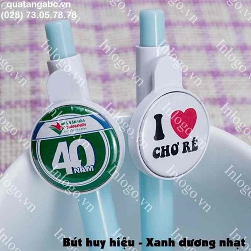 In hình lên bút bi huy hiệu but bi huy hieu
