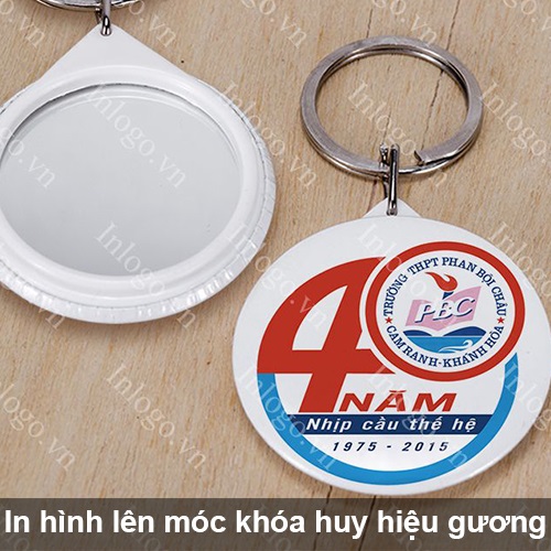 Móc khóa huy hiệu gương soi Móc khóa huy hiệu gương soi